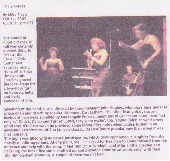 The Shirelles Write Up February 11th, 2009